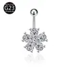 Europeu e Americano Mais Vendido Titânio G23 Simples Moda Elegante Flor Liga de Titânio F136 Joia para Piercing Anel de Umbigo Unha de Umbigo