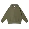 Moletom com zíper estilo americano personalizado de 350g com forro de fleece, cor sólida, manga longa, corte solto, estilo casual, personalizável com seu próprio design