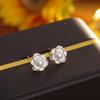 Pendientes de botón de pétalo de perla barroca natural elegantes de moda pendientes dulces elegantes de aguja de plata pendientes de gota de esmalte