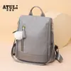 Mochila Casual para Mujer 202 Nueva de Cuero Suave de Aspecto Elevado Estilo Preppy Mochila Simple Moda Tendencia Bolsa de Viaje