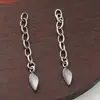 Prata Esterlina S925 Folha Moeda Torção Peixe Pequeno Corrente de Extensão Retro DIY Handmade Corrente de Acabamento