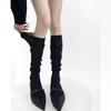 Nuevos Calcetines Holgados de Algodón con Rayas Verticales Color Café Serie Miu Otoño e Invierno Estilo Simple Versátil Calcetines para Pantorrilla Grises Calcetines Básicos