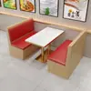 Conjunto de Mesa e Cadeiras para Refeições Rápidas em Laje de Rocha e Madeira Maciça para Lanchonetes, Restaurantes, Padarias, Lojas de Chá com Leite e Restaurantes de Hot Pot Picante; Combinação de Mesa e Cadeiras para Restaurante com Booth