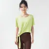 Ropa de Yoga para Mujer Cómoda Cuello Redondo Ropa de Fitness Camiseta Deportiva Corta Tirantes Transpirable Ajuste Delgado Ropa para Correr Yoga