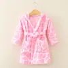 Roupão de Banho Espesso de Fleece de Coral para Meninos Outono e Inverno, Pijama Longo para Meninas, Roupão de Banho para Meninos, Roupa de Casa Quente com Capuz para Bebês