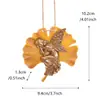 Novo produto transfronteiriço: Pingente de fada do sono de Ginkgo, decoração de estátua de fada de flor para pátio de jardim externo, artesanato em resina