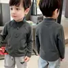Moletom unissex com zíper parcial, novo estilo 2026, gola semi-alta infantil, manga longa, estilo coreano, coleção primavera/outono, blusa para meninos