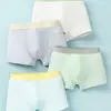 Roupa Íntima Masculina 100% Algodão Classe A Amiga da Pele Respirável Não Aperta PP Antibacteriana Roupa Íntima Infantil Meninos Maiores Calça Boxer
