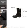 Botines Retro Estilo Británico Punta Redonda Tacón Grueso Fruncidos en el Tobillo para Mujer 2026 Otoño Nueva Llegada Botas de Moda con Hebilla Media Caña Botas de Montar