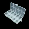 Caja organizadora pequeña con 10 compartimentos fijos, caja transparente para aparejos de pesca, pastillero, joyería, cuentas, anzuelos de pesca, organizador para clasificar tornillos