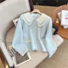 Abrigo Suéter con Cuello de Muñeca para Mujer 2026, Estilo Corto, Cárdigan de Punto Holgado para Otoño e Invierno, 2026 Principios de Otoño en Stock