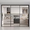 Cocina 16 monorraíl de puerta corredera extremadamente estrecha sala de estar balcón vidrio aleación de aluminio corredera tres conectadas puerta corredera fabricante