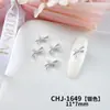 Lazo de Cinta de Aleación Ultra Brillante Estilo Francés Dorado y Plateado Materiales para Uñas con Lazo de Corbata Accesorios Hechos a Mano para DIY