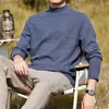 Camiseta de base de terciopelo de una sola pieza, doble cara, cuello alto medio, para hombre, Otoño e Invierno, manga larga, para calentar, 25 estilos nuevos