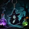 Chaveiro de Acrílico Série Halloween Cruz Sombria 2D Demônio Bruxa Lobisomem Pingente Thriller