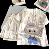 Pijama para Niñas, Nuevo de Verano para Niños de Seda de Hielo Delgado Cuello en V Dibujos Animados Conjunto de Ropa para el Hogar con Aire Acondicionado para Niños