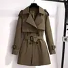 Cortavientos para Mujer 2024 Principios de Primavera y Otoño Nuevo Estilo Coreano Pequeño de Longitud Media Abrigo Exterior Elegante Estilo Británico Abrigo Exterior de Gama Alta