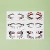 Maquillaje de Ojos para Halloween Tatuajes Temporales Impermeables Pegatinas Calabaza y Otros Temáticos Rojos y Negros Zona de los Ojos Horror Dulce Fresco Maquillaje Impermeable Llamativo