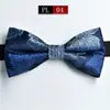 Gravata borboleta masculina com gola, design plano de camada dupla, jacquard paisley, poliéster seda, tecido de alta densidade, novo em estoque
