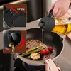 Rociador de Aceite de Oliva de Vidrio de 470ml para Cocinar con Pegatinas, Botella Pulverizadora Premium de Grado Alimenticio con Control de Porciones para Ensalada, Freír, BBQ