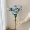 Estilo Retro Ins Pintura a Óleo Flor de Orquídea Chama Flor Artificial de Simulação Buquê Estilo Europeu Decoração de Arranjo de Flores para Mesa de Sala de Estar Ornamento