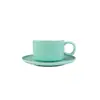 Taza de Café y Platillo de Cerámica de Color Sólido Minimalista, Taza de Uso Doméstico de Alto Valor Personalizable, Taza de Té para Oficina, Regalo para Otros