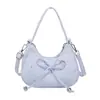 Elegante y estilosa bolsa de mano con lazo para mujer, moderna bolsa de mano con forma de media luna, bolso cruzado de moda de estilo coreano de nicho