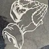Manos Rezando Viaje Seguro Carretera Sichuan-Tíbet Tallado Hueco Reflectante Texto Personalizado Todoterreno Creativo Fe