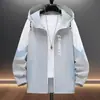 Chaqueta con Capucha para Hombre Adolescente de Verano con Protección Solar, Ropa Exterior de Moda, Corte Holgado, Talla Grande, Chaqueta Ligera y Transpirable con Protección Solar