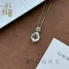 Pingente de Colar em Prata S925 com Ágata Natural Cor Jade de Gelo Calcedônia Presente para Mulheres Corrente da Clavícula Fonte de Fornecimento para Transmissão ao Vivo