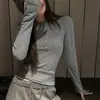 Elegante camiseta de manga larga con cuello redondo para mujer, nuevo diseño de principios de otoño, entallada en la cintura, corte ajustado, top base favorecedor