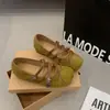 Sapatos Mary Jane Plissados Quadrados Retrô Novos Femininos Baixo Uma Tira Salto Escondido Outono Cruz Uma Palavra Laço