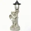 Figura de ángel clásica, luz nocturna para exteriores, farola, decoración de jardín y patio, crea una atmósfera agradable, regalo de resina, impermeable y personalizable