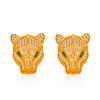 Pendientes de Zirconio de Color Diamante Completo Ojo de Caballo Cabeza de Leopardo Zirconio Pendientes de Animal Cabeza de Leopardo Pendientes Geométricos Ojo Verde Leopardo