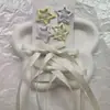 Conjunto de 6 Presilhas de Cabelo Estrela com Laço Fitas de Fada Trançadas Headwear Acessórios de Cabelo de Suporte para Show Festival de Música