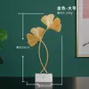 Decorações e Móveis de Ferro Folha de Tartaruga de Luxo Leve Nórdico Criativo Folha de Ginkgo Casa Sala de Estar Mesa de Trabalho Ornamentos de Alto Padrão