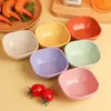 Cuenco casero de paja de trigo para salsas, cuenco y brocheta para restaurante de hot pot, condimento para pollo, cuenco pequeño cuadrado de plástico, al por mayor