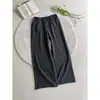 Pantalones a cuadros de línea A de pierna ancha con cordón, con textura de contracción por sal y plisado de burbujas, casuales, transpirables, holgados, de pierna recta, largos
