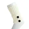 Calentadores de Pierna Cortos de Punto con Patrón Trenzado y Botones para Mujeres Europeas y Americanas Otoño e Invierno, Rodilleras, Cubre Botas Cálidos de Lana, Cubre Pies, Calcetines Holgados