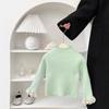 Camiseta Básica de Punto de Primavera para Bebé Estilo Occidental Suéter de Color Sólido de Cuello Semi-alto para Niña Top Versátil para Niños Moderno
