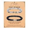 Pulsera de Pareja Transfronteriza Caliente Blanco y Negro Traje Pulsera con Colgante de Mancuerna Blanco Turquesa Negro Mate Pulsera con Cuentas de Turquesa Mancuerna