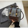 Bolso de Diseño Nicho para Mujer 2024 Nuevo Mochila Portátil de Color en Contraste Estilo Coreano Mochila de Viaje Retro Versátil