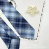 Camisa estilo preppy JK corbata cuadros azules todo a juego estilo japonés sin corbata para hombres y mujeres