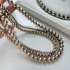 Collar de Perlas Familia S Color Dorado Champagne para Mujer Lujoso Accesible de Clase Alta Nicho Elegante Exquisito Collar Nuevo Estilo 2025