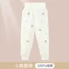 Pantalones Gruesos Cálidos de Cintura Alta para Primavera y Otoño para Niños y Niñas, Pantalones de Dormir de Algodón Puro para Bebé, Leggings de Otoño e Invierno