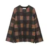Comércio Exterior Europeu e Americano Transfronteiriço Roupas Femininas Aliexpress Popular Outono Novo Suéter de Malha Xadrez Jaqueta
