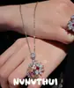 Collar de flores con gemas en forma de gota de agua y pétalos de luz, chapado en papalacha, anillo con flor de circonita y corte de flor de hielo.