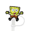 Desenho Animado Série Bob Esponja Fofo Borracha Macia Tampas para Canudo Protetores à Prova de Poeira para Canudos 8/10mm Venda por Atacado em Estoque