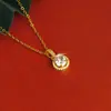 Vietnam Sha Jin Jiu pingente de micro diamante que não desbota colar redondo brinco anel anel conjunto de três peças joias atacado