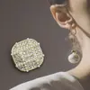 Botón Metálico Cuadrado Full Diamante Estilo Francés Lujo Ligero con Hebilla Decorativa de Perla Botón para Suéter Traje Abrigo Abrigo Abrigo